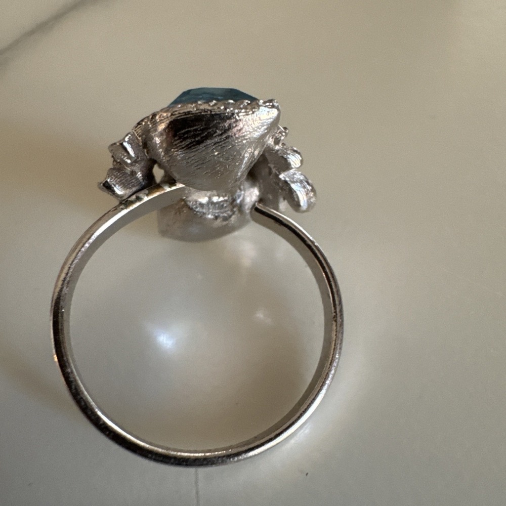 1972 Sarah Coventry Love Story Light Blue Silver Tone Heart Adjustable - Picture 4 of 6